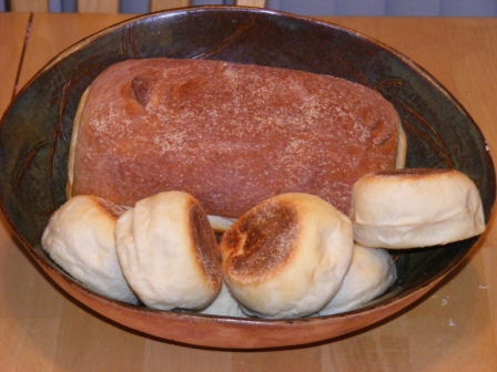 English Muffins and Loaf - Baked